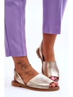 Kožené sandály zlaté model 21617472 - Zazoo