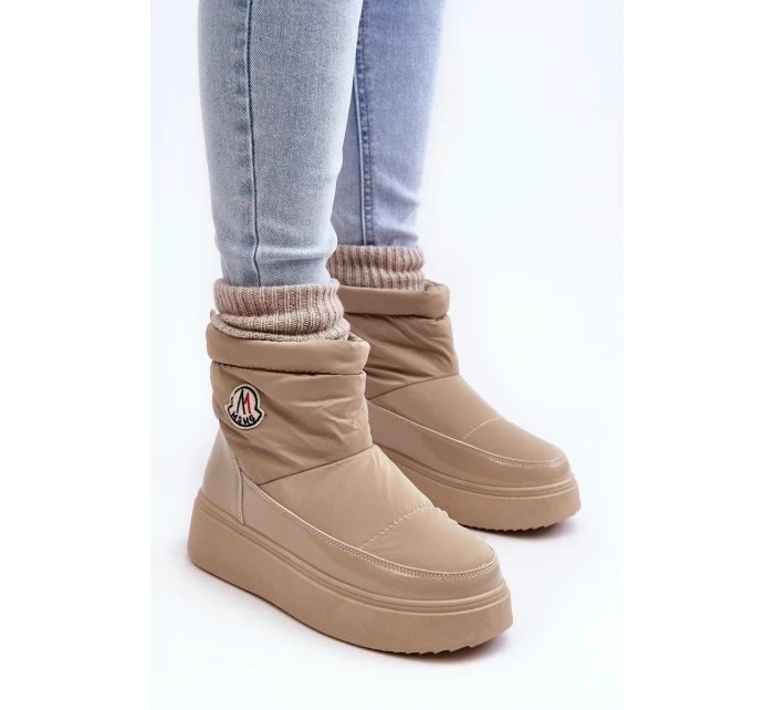 Wsuwane Śniegowce Damskie Na Platformie Beżowe Gattea Wsuwane Śniegowce Damskie Na Platformie Beżowe Gattea