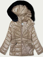 Dámska prešívaná zimná bunda béžová (V776G)