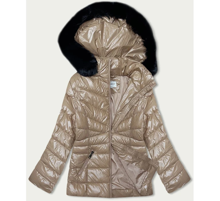 Béžová prošívaná dámská zimní bunda model 21246597 - MELYA MELODY