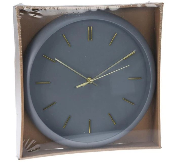 Nástenné hodiny PP 30x4,5 cm sivé