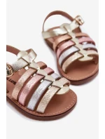 Sandałki Dziecięce Dziewczęce Z Eko Skóry Złote Mariana Sandałki Dziecięce Dziewczęce Z Eko Skóry Złote Mariana