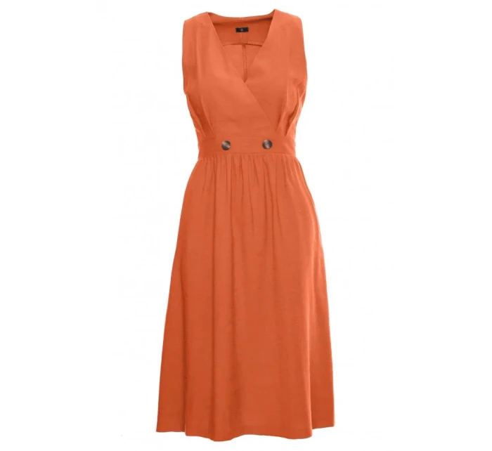šaty bez rukávů oranžové model 18002739 - STYLOVE