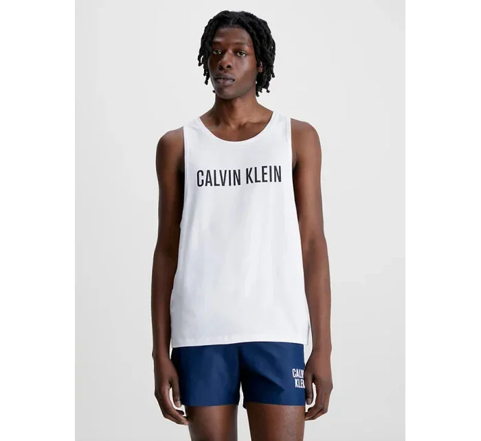 Pánske plážové tielko KM0KM00837 YCD biela - Calvin Klein