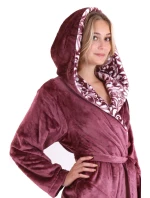 Dámský župan Flora s kapucí  krátký vínový  model 22002825 - Vestis