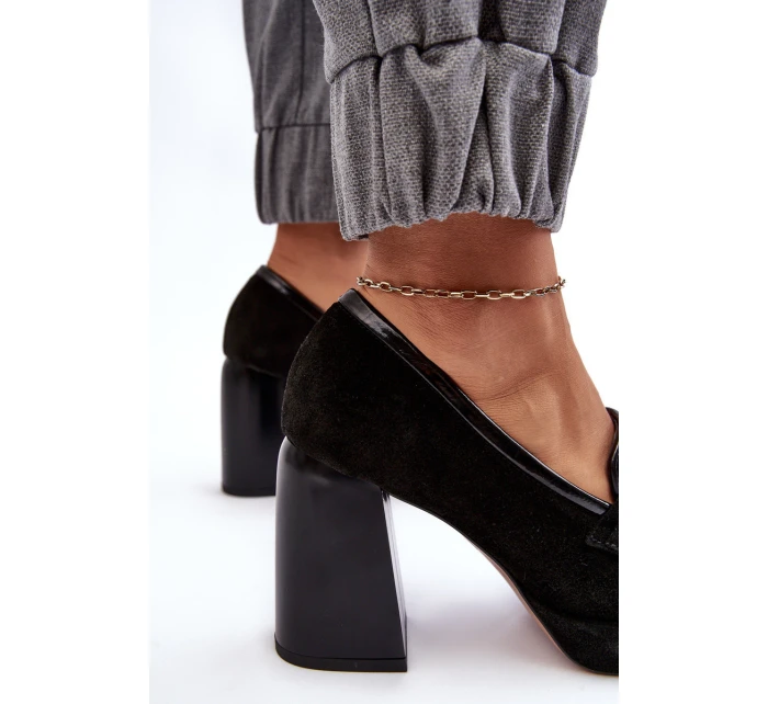 Kožené lodičky 2706 černé - Laura Messi