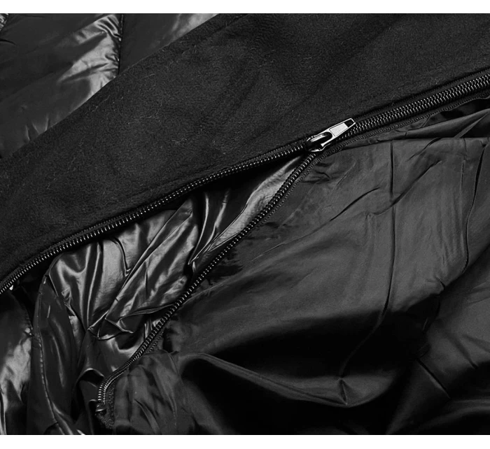 KURTKA PIKOWANA Z KAPTUREM CZARNA model 21245179 - MINORITY