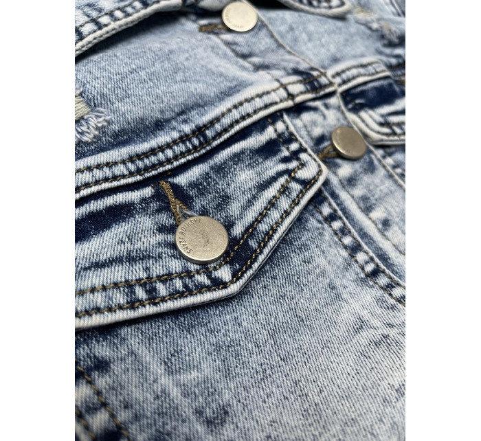 Svetlomodrá klasická dámska džínsová bunda (W025)