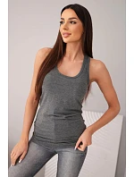 Dámske bavlnené tielko s okrúhlym výstrihom Graphite