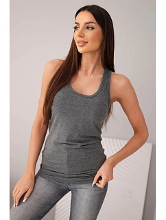 Dámske bavlnené tielko s okrúhlym výstrihom Graphite