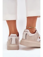 Dámske kožené tenisky na platforme Daniel Lopez Just Dare - béžové Dámske kožené tenisky na platforme Daniel Lopez Just Dare - béžové