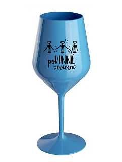 VYŽADOVANÉ TRÉNINGY - modrý nerozbitný pohár na víno 470 ml