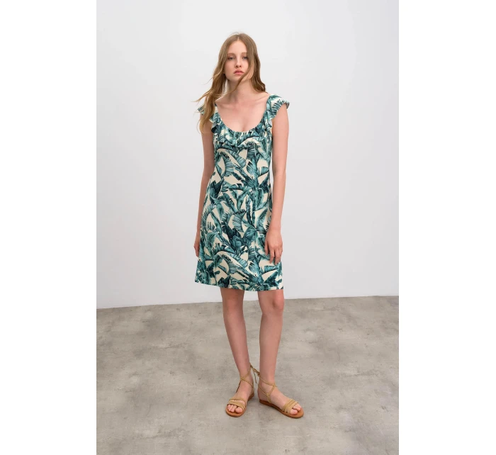 Dámske šaty 16454 Light beige / green - Vamp