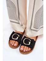 Dámské pantofle model 21752776 Černá s hnědou Step in style - Inello