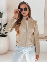 Dámská kožená bunda beige Dstreet model 21991902 - FashionStreet Dámská kožená bunda beige Dstreet model 21991902 - FashionStreet