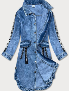 Světle modrá volná dámská džínová přes oblečení model 16996491 - P.O.P. SEVEN