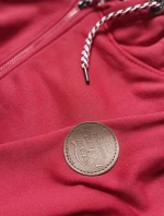 Červená dámska mikina s ozdobnou kapucňou (AMG725-2)