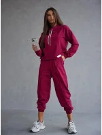 Súprava mikiny so stojačikom a nohavíc bordová (82162) Súprava mikiny so stojačikom a nohavíc bordová (82162)