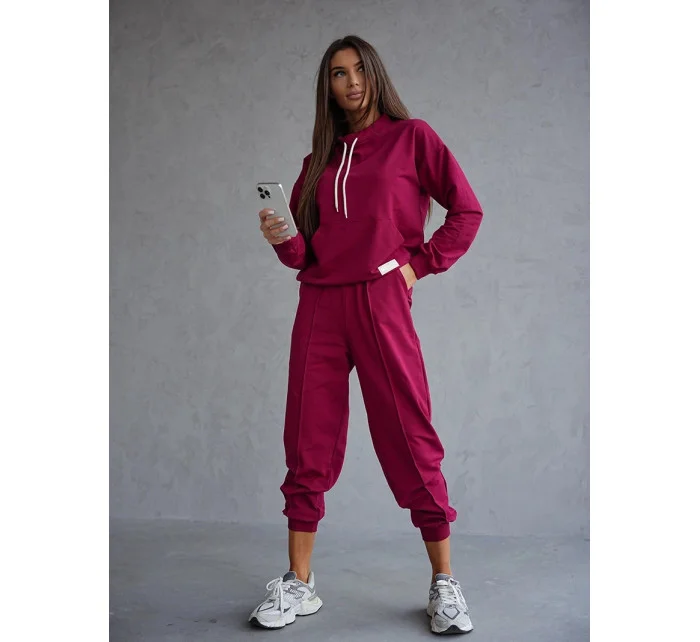 Súprava mikiny so stojačikom a nohavíc bordová (82162) Súprava mikiny so stojačikom a nohavíc bordová (82162)