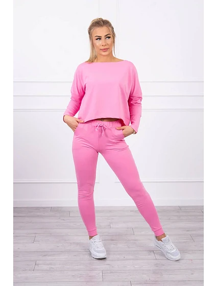 Souprava s oversize halenkou světle růžová