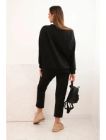Dámský komplet z viskózy s model 21439230 mikinou a kalhotami černý - K-Fashion