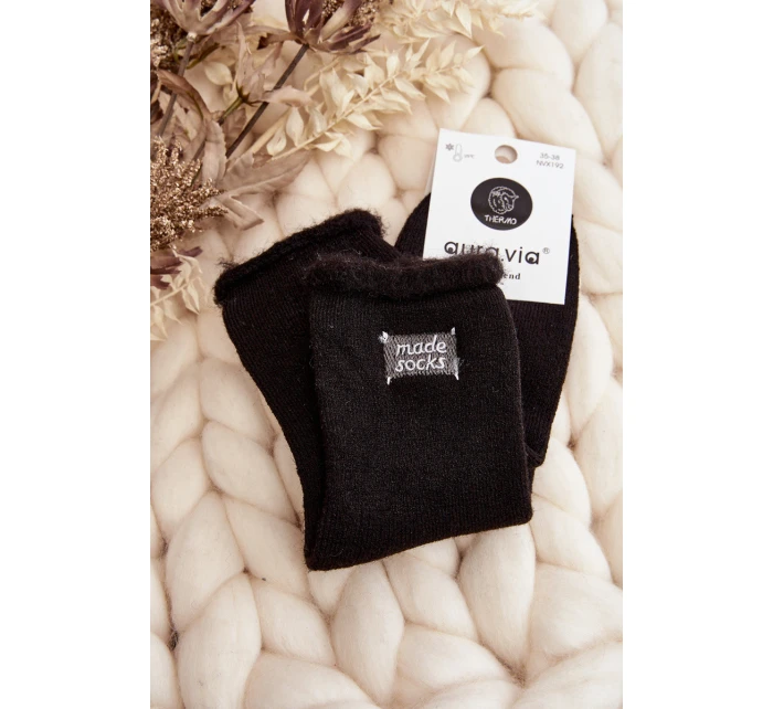 Damskie Grube Skarpety Czarne Damskie Grube Skarpety Czarne