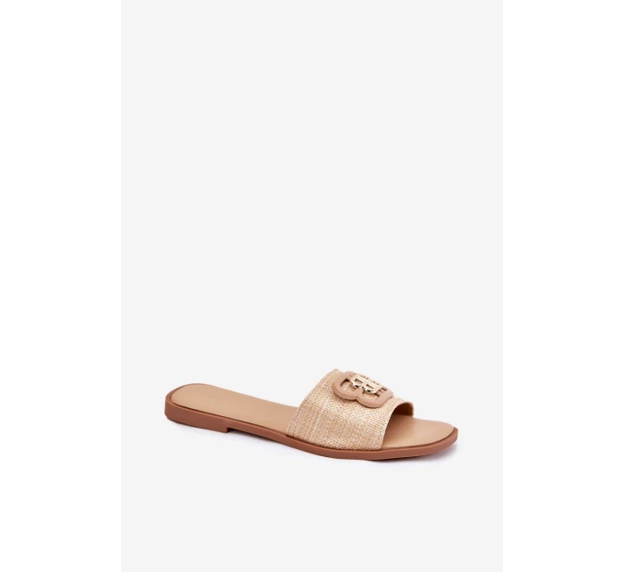 Ploché Dámské Klapky S Ozdobným Béžové model 21699564 - Boto