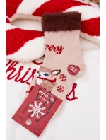 Vánoční dětské ponožky s kožíškem a  alpaka béžová model 21786761 - Aura.via