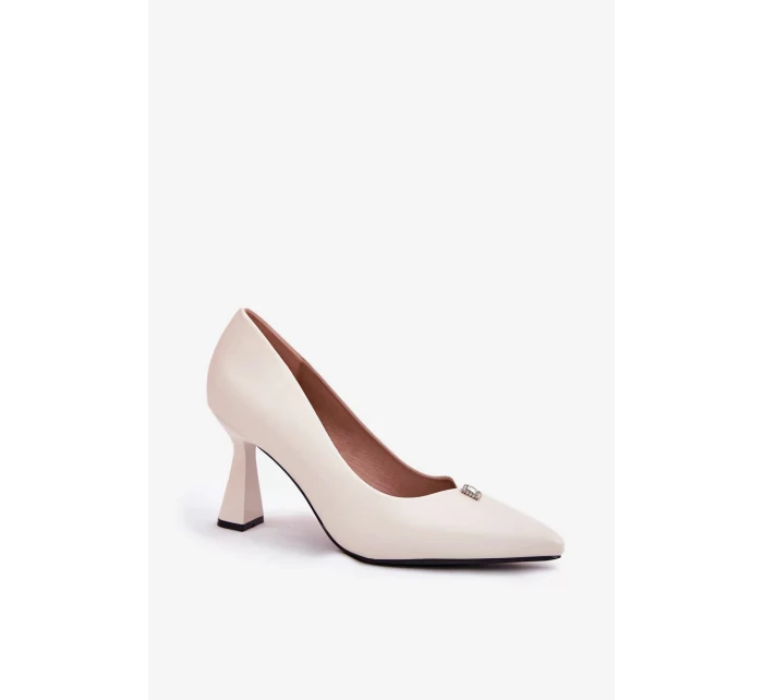 Elegantní dámské lodičky na rozšířeném jehlovém podpatku Vinceza – béžové Elegantní dámské lodičky na rozšířeném jehlovém podpatku Vinceza – béžové