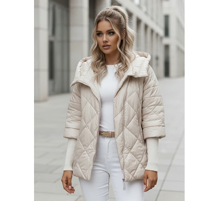 Dámska prechodná bunda TY4856 krémová - Dstreet Dámska prechodná bunda TY4856 krémová - Dstreet