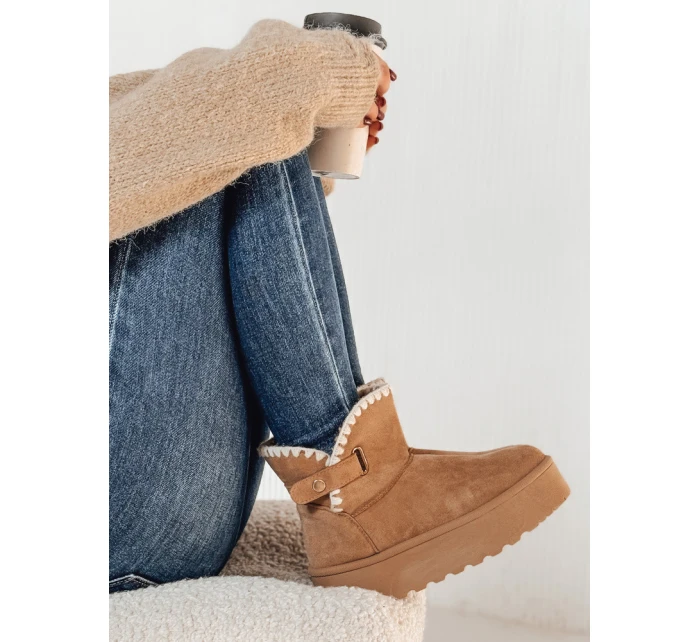 Dámske čižmy FLUFFIEZ camel FashionStreet ZY0561