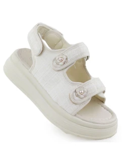 Dámske sandále na platforme krémové Potocki PY16337