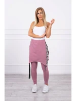 Nohavice/oblek s nápisom selfie tmavo ružové