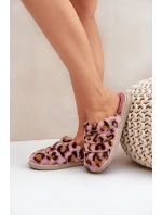 Dámské Kožené Pantofle Leopard model 21681221 Růžové - Inblu