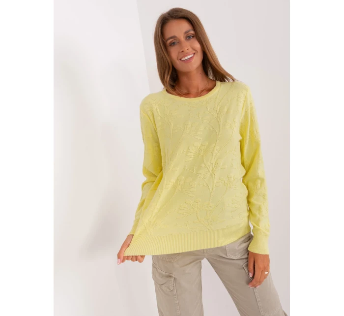 Sweter AT SW model 18895618 jasny żółty - FPrice Sweter AT SW model 18895618 jasny żółty - FPrice