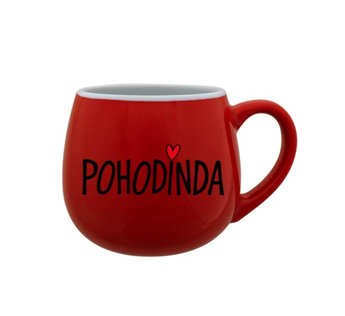 POHODINDA - červený keramický hrnček 300 ml
