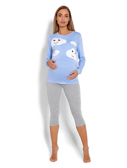 Těhotenské pyžamo model 22290566 sv. modré - PeeKaBoo