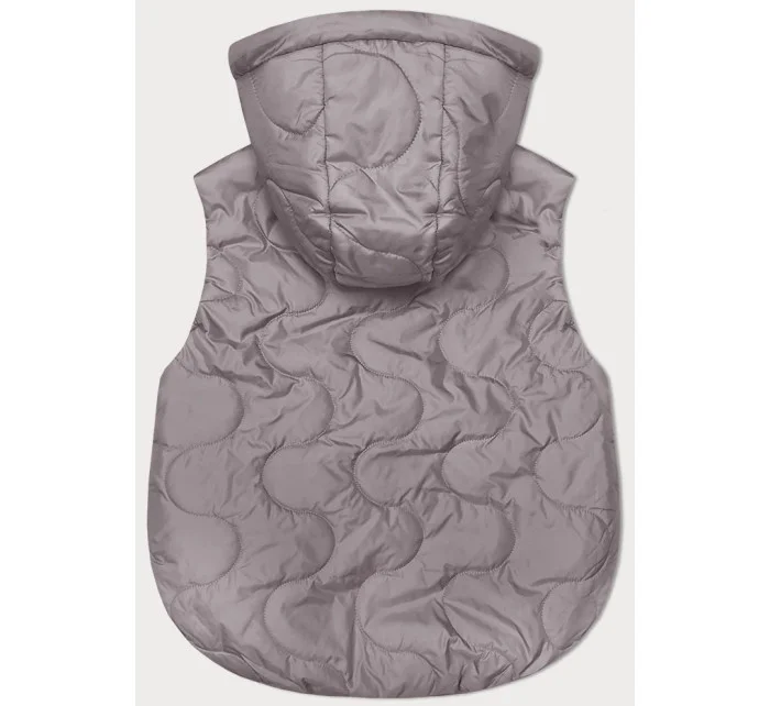 Dámska krátka vesta cappuccino s odnímateľnou kapucňou BH Forever (BH-2414BIG) Dámska krátka vesta cappuccino s odnímateľnou kapucňou BH Forever (BH-2414BIG)