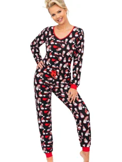 Dámske pyžamo Santi long black - Donna