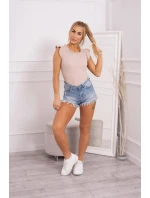 Blúzka s volánikmi béžová Blúzka s volánikmi béžová