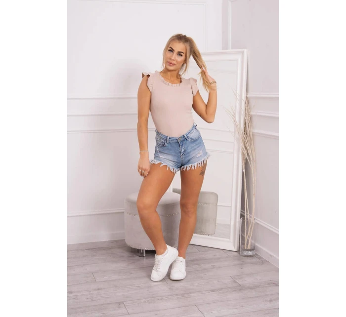 Blúzka s volánikmi béžová Blúzka s volánikmi béžová