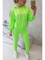 Súprava mikiny s kapucňou neónovo zelená