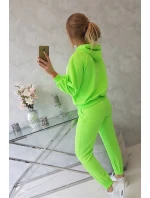 Súprava mikiny s kapucňou neónovo zelená