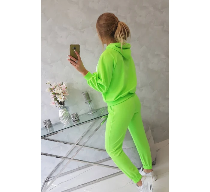 Súprava mikiny s kapucňou neónovo zelená