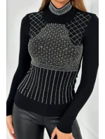 Halenka z viskózy se model 19049192 motivem černá - K-Fashion