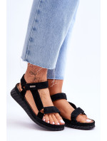 Big Star Semišové sandále na suchý zips Black