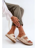 Dámske papuče na platforme Big Star Beige