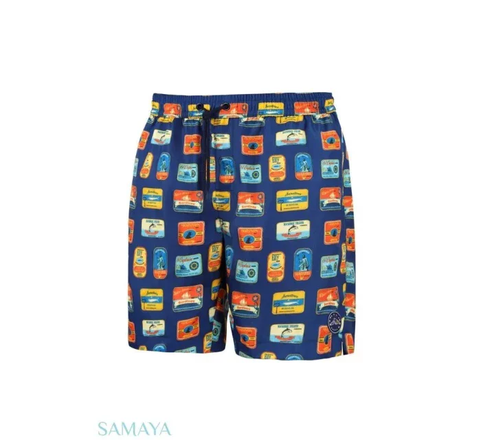 Pánské plavkové kraťasy Happy Shorts long model 20823028 Tmavě modrá mix - Self