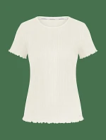 Univerzálny top s rebrovým vzorom SSL – Silk White – TRIUMPH Silk White – TRIUMPH