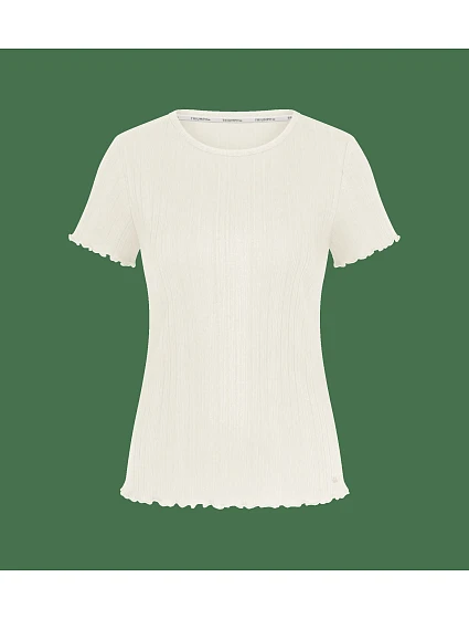 Univerzálny top s rebrovým vzorom SSL – Silk White – TRIUMPH Silk White – TRIUMPH